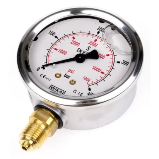 WIKA G 1/4 Analogue Pressure Gauge 400bar Bottom Entry 63mm Outside Diameter - 9626969 product image