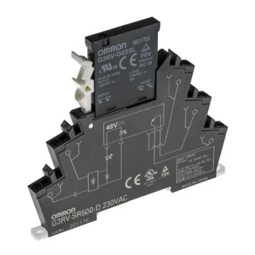 Omron G3RV-SR Series Solid State Interface Relay, 230 V ac Control, 3 A Load, DIN Rail Mount - G3RV-SR500-D AC230 product image