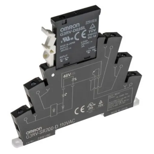 Omron G3RV-SR Series Solid State Interface Relay, 110 V ac Control, 3 A Load, DIN Rail Mount - G3RV-SR700-D AC110 product image