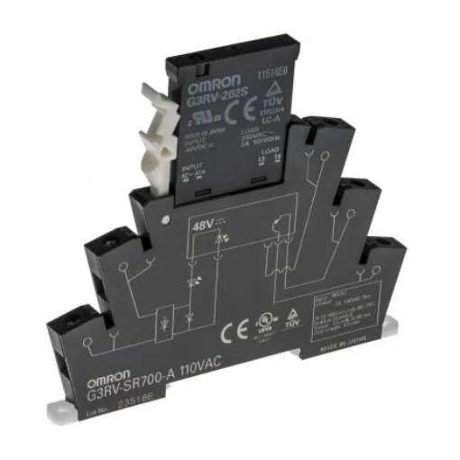 Omron G3RV-SR Series Solid State Interface Relay, 110 V ac Control, 2 A Load, DIN Rail Mount - G3RV-SR700-A AC110 product image
