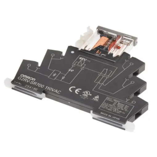 Omron DIN Rail Power Relay, 48V dc Coil, 6A Switching Current, SPDT - G2RV-SR700 AC110 product image