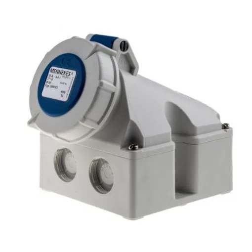 MENNEKES IP67 Blue Wall Mount 3P 25 ° Industrial Power Socket, Rated At 16A, 230 V - 9301 product image