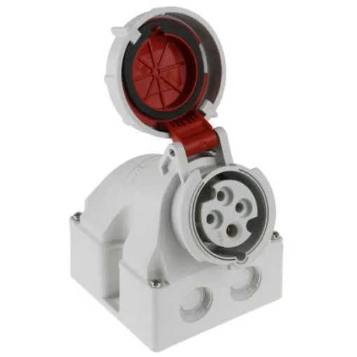 MENNEKES IP67 Red Wall Mount 4P 25 ° Industrial Power Socket, Rated At 16A, 400 V - 9322 product image