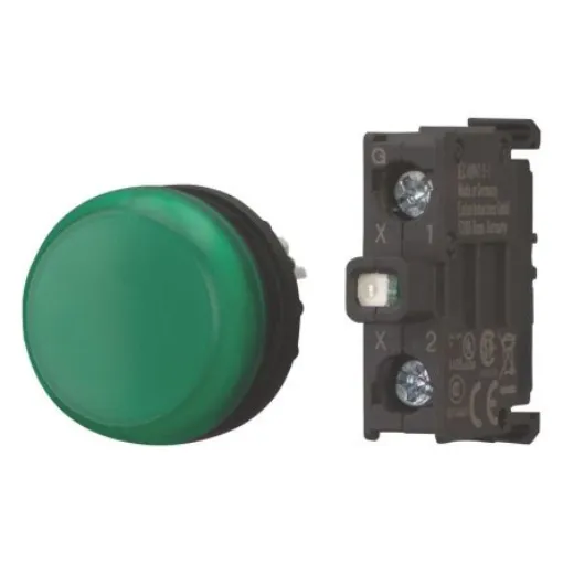 Eaton, M22 Green Indicator, 22mm Cutout, IP66, IP69K, Round - 168780 M22-L-G-LEDC230-BVP product image