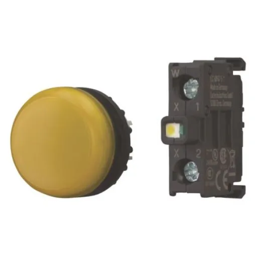 Eaton, M22 Yellow Indicator, 22.5mm Cutout, IP66, IP69K, Round - 168782 M22-L-Y-LEDC230-BVP product image
