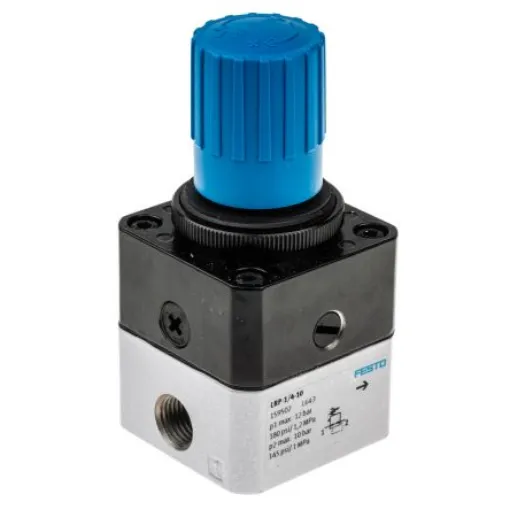 Festo G 1/4 Pneumatic Regulator - 0.1bar to 10bar, 1/4in, 12bar max. input, 159502 - LRP-1/4-10 product image