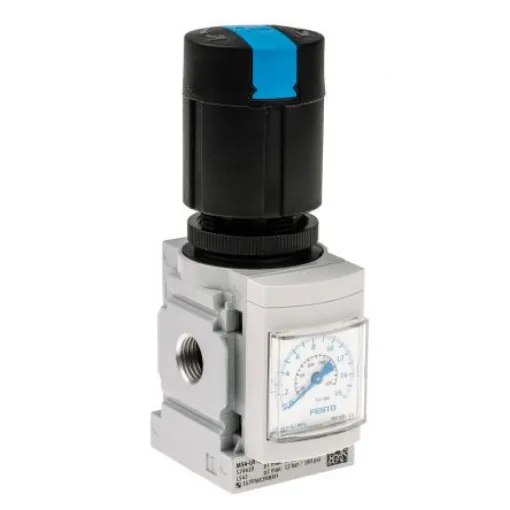 Festo G 1/4 Pneumatic Regulator - 0.5bar to 12bar, 1/4in, 14bar max. input, 529419 - MS4-LR-1/4-D7-AS product image