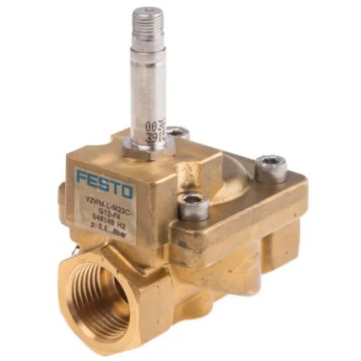 Festo 2/2 Pneumatic Solenoid Valve - Solenoid/Spring G 1/2 VZWM Series 24 V dc, 110/230 V ac, 546148 - VZWM-L-M22C-G12-F4 product image