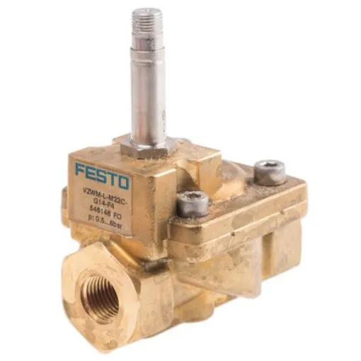 Festo 2/2 Pneumatic Solenoid Valve - Solenoid/Spring G 1/4 VZWM Series, 546146 - VZWM-L-M22C-G14-F4 product image