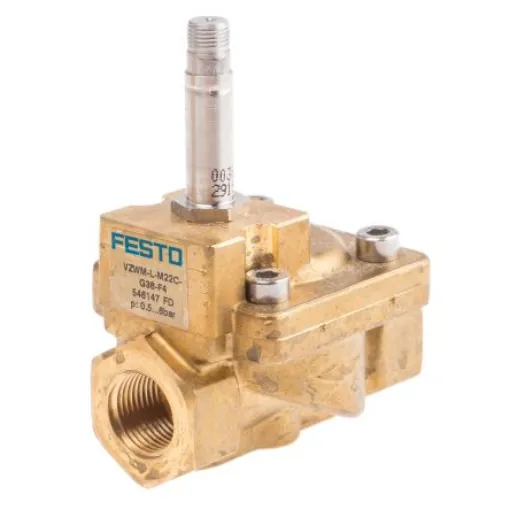 Festo 2/2 Pneumatic Solenoid Valve - Electrical G 3/8 VZWM Series, 546147 - VZWM-L-M22C-G38-F4 product image
