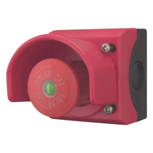 Eaton Push Emergency Stop Push Button - 2 N/C, Plastic, 1 Cutouts, Red, SOLAR OFF, IP67, IP69K - 150645 M22-SOL-PVT45PMPI02Q product image