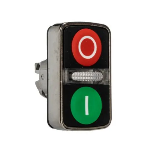 Schneider Electric Harmony XB4 Series Green, Red Illuminated Momentary Push Button Head, 22mm Cutout, IP66, IP67, IP69K - ZB4BW7A3741 product image