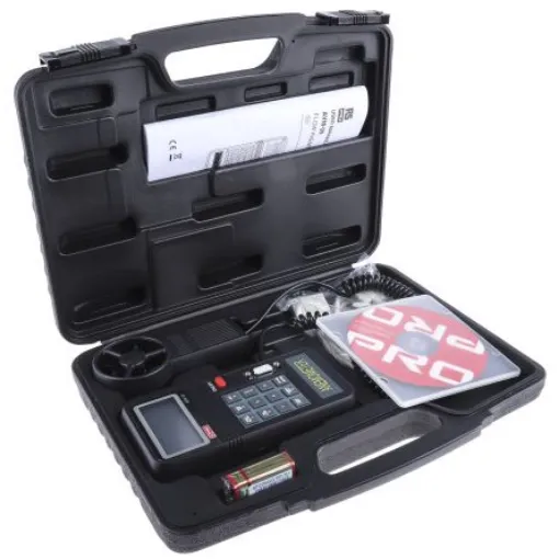 RS PRO AVM-09 Vane Anemometer, 45m/s Max, Measures Air Velocity, Temperature - 1232203 product image