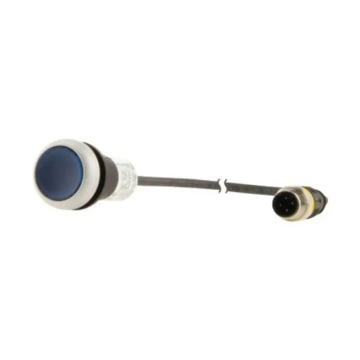 Eaton C22 Series Illuminated Push Button, Momentary, Panel Mount, 22mm Cutout, SPST, Blue LED, 24V, IP67, IP69K - 181298 C22-DL-B-K10-24-P5 product image