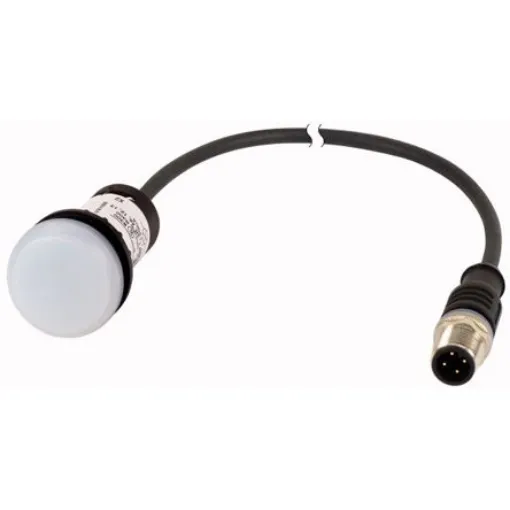 Eaton, C22, Panel Mount White LED Indicator, 22mm Cutout, IP67, IP69K, Round, 24V ac/dc - 181622 C22-L-W-24-P3 product image