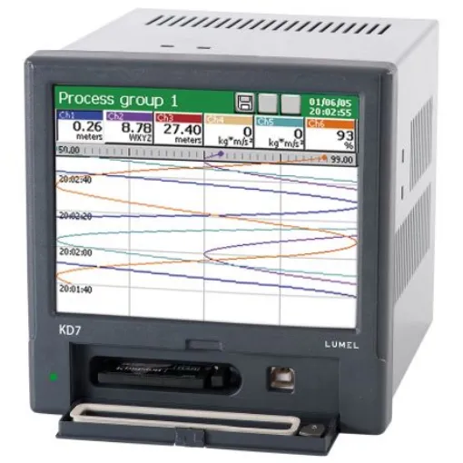 Lumel KD7, 5 Input Channels, 7 Output Channels, Videographic Chart Recorder Measures Current, Humidity, Resistance, - KD7 10100161028 product image