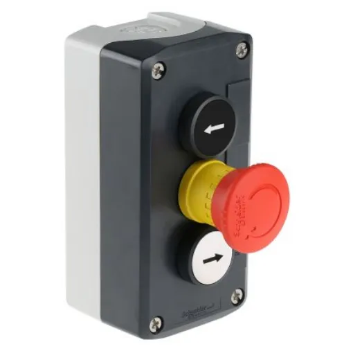 Schneider Electric Latching, Spring Return Control Station Switch - 2NO, SPST, Polycarbonate, 3 Cutouts, Black, Red, - XALD328 product image