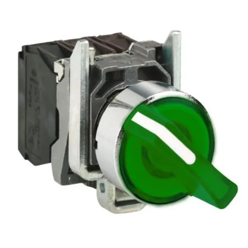 Schneider Electric Knob Selector Switch - (SPDT) 22mm Cutout Diameter, Illuminated 3 Positions - XB4BK133M5 product image