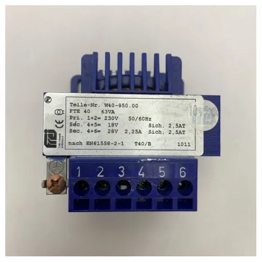 Picture of High-Quality Marine Transformer W40-950-00 – Reliable 63VA 230V to 18V/28V Power Supply for Maritime Electrical Systems