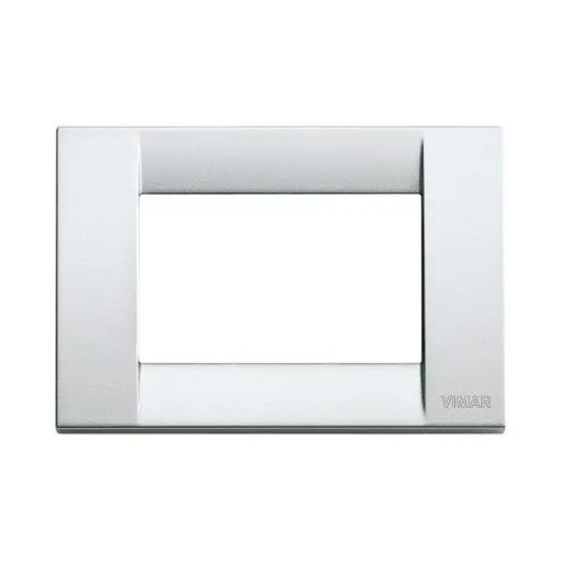 Picture of <div>Classic Vimar Matte Silver Metal 3-Gang Marine Electrical Switch Plate - 16733.21.02</div>