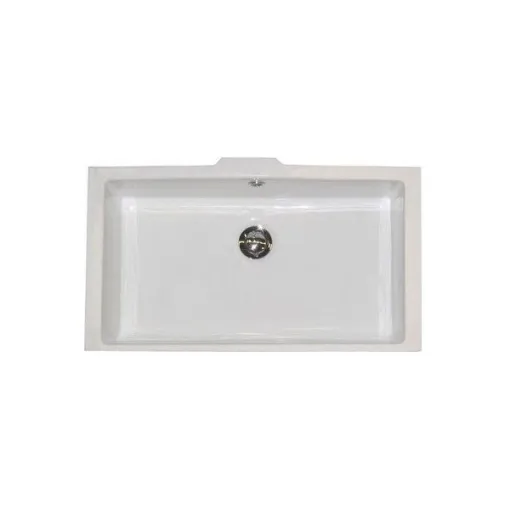 Picture of Scarabeo Ceramic Undermount Sink 50cm White - Durable Marine-Grade Kitchen and Bathroom Basin