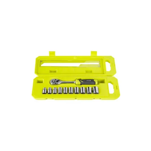Picture of RYOBI 10 Socket Set - 90 Tooth Wrench - RHRS11PC