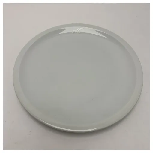 Picture of CRN Durable Marine Porcelain Dinner Plate with Chrome Rim - 24 cm, Waterproof and Dishwasher Safe
