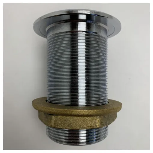 Picture of 2 Inch Chrome Plated Brass Marine Drain Fitting - Durable Corrosion Resistant Sea Water Drain