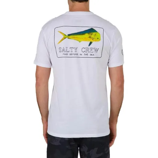 Picture of Men's Short Sleeve T-Shirt Golden Mahi Premium White Salty Crew