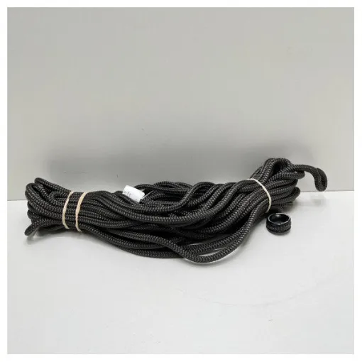 Picture of Lancelin Black-Grey Marine Rope 1551A3346Y - Durable, Saltwater Resistant Nautical Rope with Aluminum Ring
