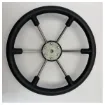Picture of Allpa Black Leather Steering Wheel for Marine Boats - Durable Stainless Steel Spokes, Weather Resistant - NL7360/01
