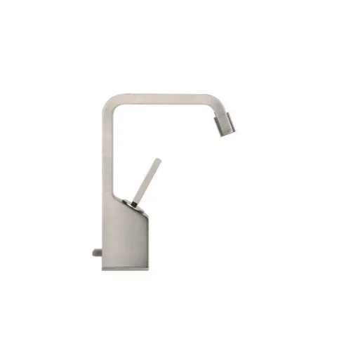 Picture of Gessi Rettangolo XL Black Basin Mixer Tap Spares 26107.299 with Stainless Steel Flexible Hoses