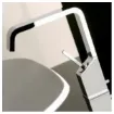 Picture of Gessi Rettangolo XL Black Basin Mixer Tap Spares 26107.299 with Stainless Steel Flexible Hoses