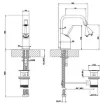 Picture of Gessi Rettangolo XL Black Basin Mixer Tap Spares 26107.299 with Stainless Steel Flexible Hoses