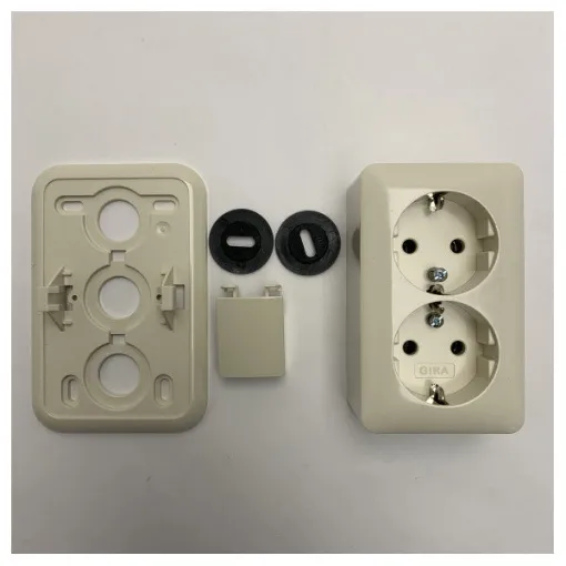 Picture of <p>High-Quality Dual Schuko Wall Socket for Marine Use - Waterproof and Durable Electrical Outlet</p>